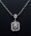 PENNY PREVILLE 18K White Gold Bezel Pendant 1/2ctw Round Cut Diamond Necklace — photo 3