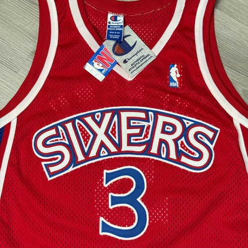 ALLEN IVERSON Philadelphia 76ers Champion Authentic Jersey 40 Medium Vintage NBA - Picture 2 of 7