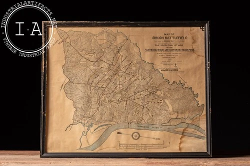 1900 Commemorative "Battle of Shiloh" Map - Second Day, April 7, 1862