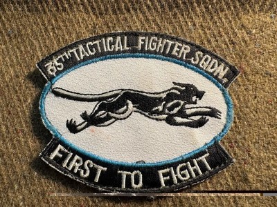 VN to 1980 s USAF Fighter Squadron Patch ~ 35th TFS ~ Theater Made ~w/ Hook Loop
