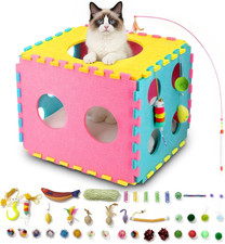 41 Pcs Interactive Cat Toys for Indoor Cats, Kitten Toys with Soft Pillow, Catni