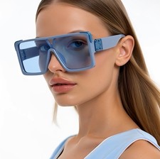 Oversized Big Thick Flat Top SHIELD Square Luxury Designer Sunglasses Women 2026