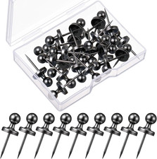 50 Pcs Metal Push Pins, Jumbo Black Thumb Tacks for Wall Large Double Headed Pic