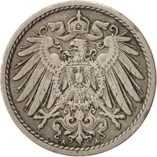 M&uuml;nze, GERMANY - EMPIRE, Wilhelm II, 5 Pfennig, 1906, Berlin, S, Copper-nickel