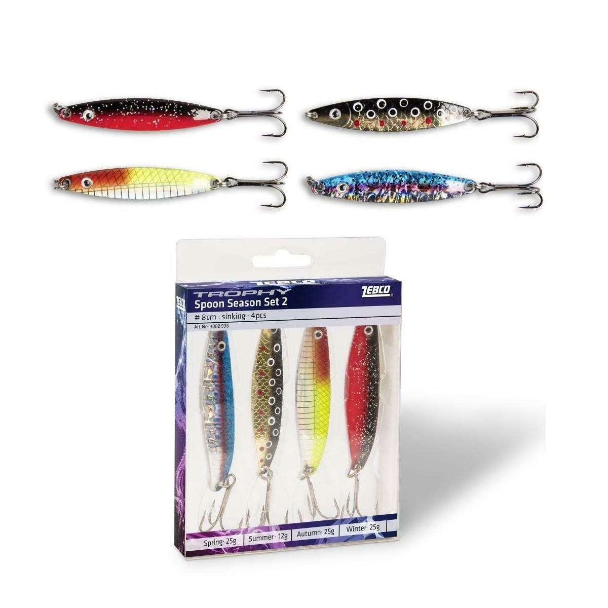 Zebco Trophy Mix Fishing Spoon Season Lure Set 2 4pcs 8cm