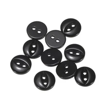 10pcs Black Round Sewing Buttons 10mm Resin 2-Hole Fish Eye Craft Button