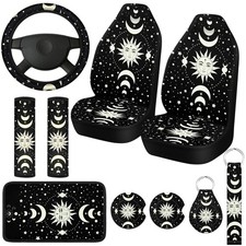 Fiada 10 Pcs Moon Star Car Seat Covers Full Set Car Accessories For Women Front Fiada 10 Pcs Moon Star Car Seat Covers Full Set Car Accessories For Women Front