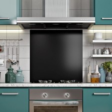 BELOFAY Black Brushed 1mm Stainless Steel Splashback for Kitchen Hob