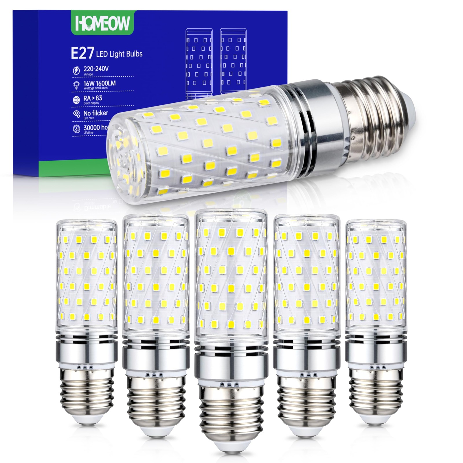 Lampadina LED E27 16W 6000K Luce Fredda | Alta Luminosità 1600LM