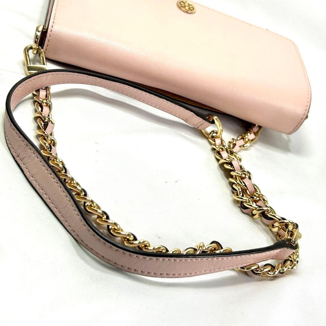 Tory Burch Shoulder Bag Chain Wallet Gold Hardware Leather Pink 135027K Authen thumbnail 10