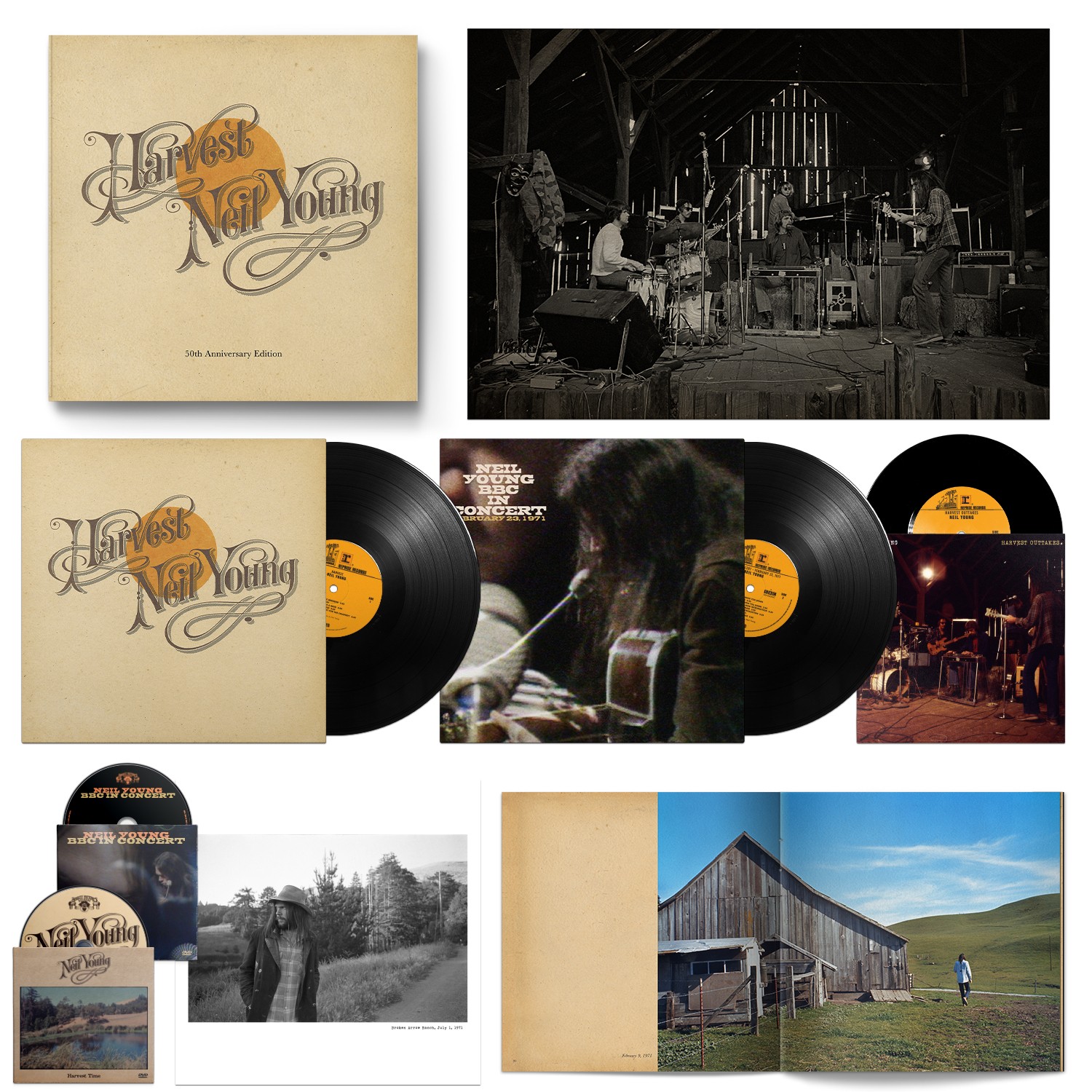 Neil Young - Harvest 50th Anniversary Edition 7""/2DVD/2LP Vinyl 12"" Album
