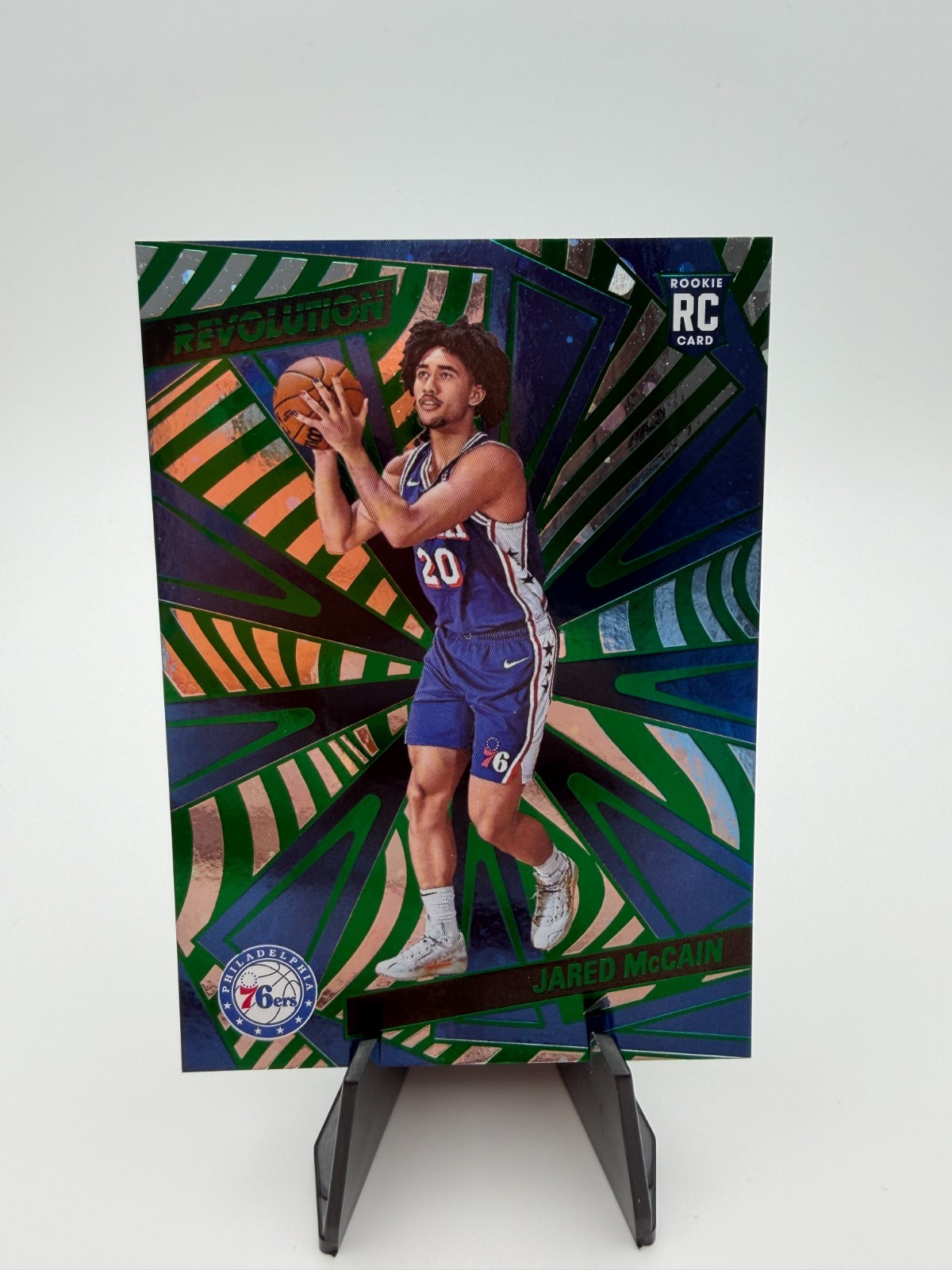 2024-25 Panini Revolution - Rookies Jared McCain #124 Green Cosmo /75 (RC)