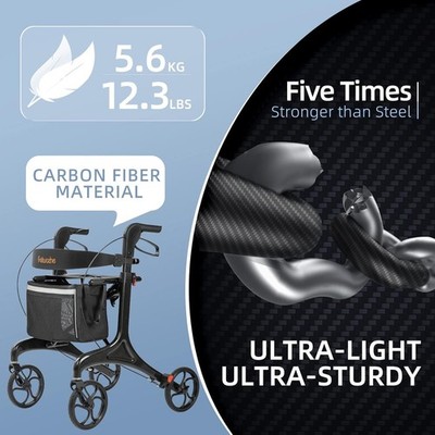 New Ultra Lightweight Carbon Fiber Walker Fully Pre-Assembled Walking