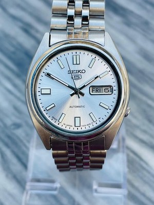 Seiko 5 Automatic 7009 Day-Date Silver Dial Vintage Japan Made Men s Watch