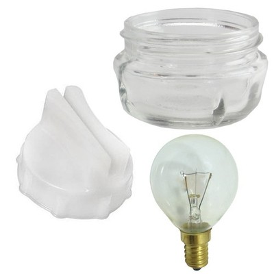 SPARES2GO Schraubglas Lampe Birne Linse Abdeckung + Entfernungswerkzeug + 63 mm, klar 