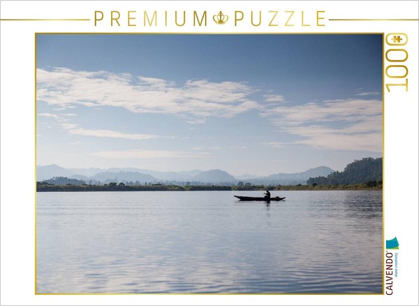 Calvendo Puzzle Kanu Am Morgen Auf Dem Lake Mutanda | 1000 Teile Lege-GrößE 64X4-image