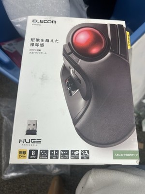 ELECOM M-HT1DRBK Wireless Trackball Mouse, 8 Buttons, Scroll Wheel, Black/Red