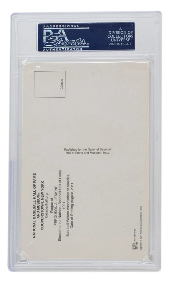 Fergie Jenkins Signed Slabbed Chicago Cubs Hall of Fame Plaque Postcard PSA/DNA - Image 2 of 4