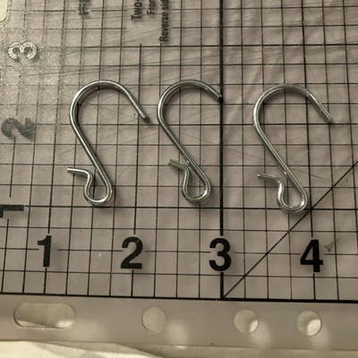 3 Chrome S-hooks, about 1.5  total height, Organization/Storage, Open/Closed End