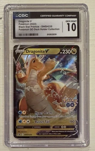 Pokémon TCG Dragonite v SWSH235 Promo Holo Full Art Graded CGC 10