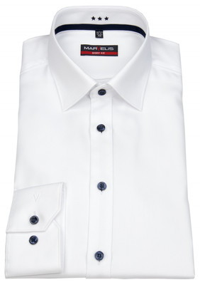 Marvelis Hemd Body Fit Patch Twill extra blickdicht weiß 7579 64 00