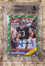 Jay Hilgenberg Signed 1986 Topps Rookie card RC 1985 Chicago Bears Beckett # 17. rookie card picture