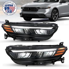 For 2023-2025 Honda Accord Full-led Headlight Assembly Black Leftright Side