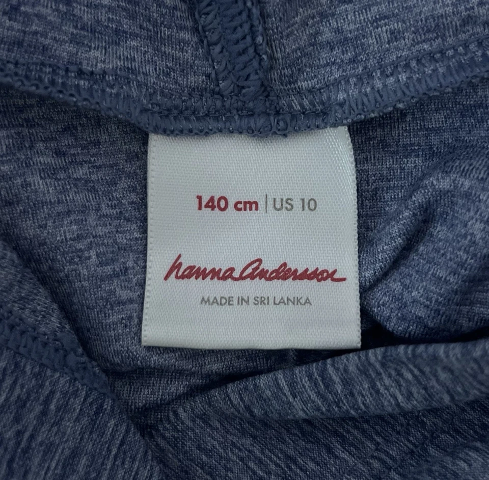 Hanna Andersson Niños Sudadera con Capucha de Natación EE. UU. 10 Brezo Azul Gris Manga Larga Camiseta Foto 3 de 4