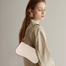 Beige Brown / Black Women's Lady Leather Purse Shoulder Small Bag Pocket Handbag