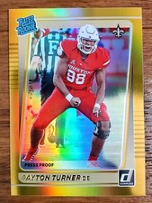 Payton Turner 2021 Donruss Gold Holo Press Proof Premium Stock Rated Rookie #342