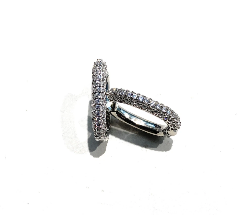 Orecchini Cerchietto diWa Jewels Argento 925 & pavé Zirconi Look Giovane e chic - Immagine 2 di 2