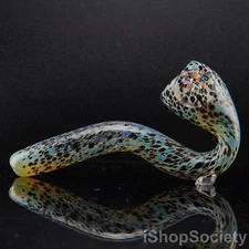 5.5" Leopard Spots Sherlock Tobacco Smoking Pipe Collectible Glass Pipes - P733