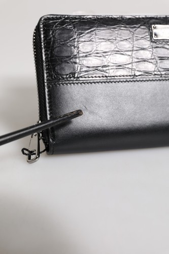 Dolce & Gabbana Cartera Cuero Negro Logo Placa Zip Alrededor Continental 1130usd - Imagen 6 de 11