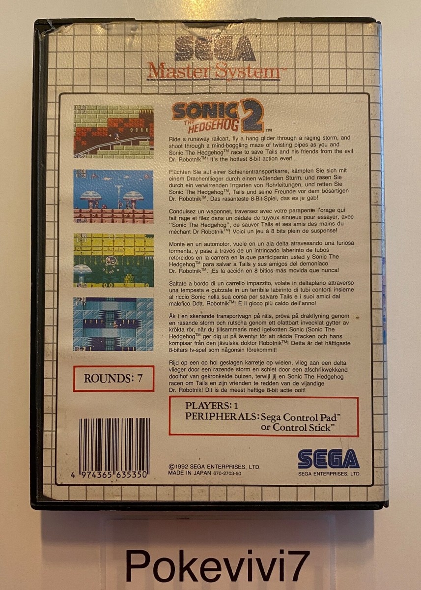 jeu sega master system SONIC 2