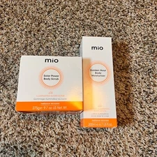 Mio Solar Power Body Scrub & Golden Hour Body Moisturizer Radiance Skincare
