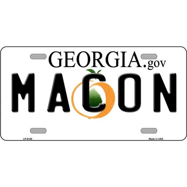 Macon Georgia License Plate Metal Sign Plaque Art Car Truck Wall Home Decor