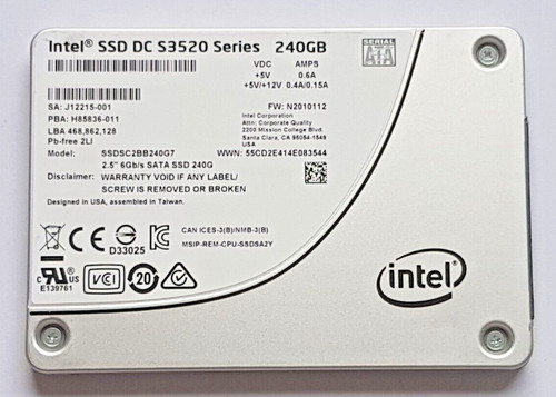 240 GB SATA III Intel SSD DC S3520 Series SSDSC2BB240G7 SFF MLC 2.5" Festplatte