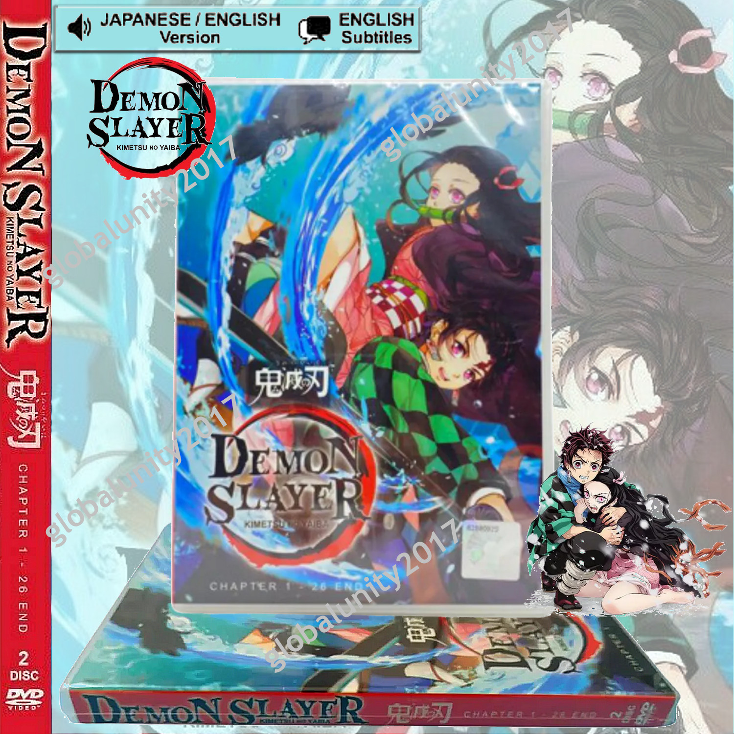 Demon Slayer DVD Dark Fantasy Anime Kimetsu No Yaiba TV Series English Dub Audio