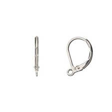 Stainless Steel Leverback Earwire 14mm with Closed Loop Pack of 15 Pairs