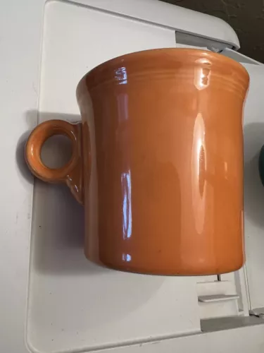 Fiesta Fiestaware Tangerine Orange Coffee Mug O Ring Handle Homer Laughlin USA