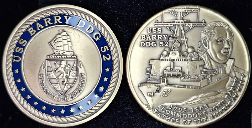 DDG-52 USS BARRY - Father of the American Navy - Navy Challenge Coin