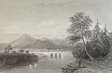 Llangollen communauté du Denbighshire au pays de Galles 1831 d'après Petit