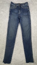 Free People We The Free Denim Blue Jeans Women's Size 25 Raw Hem High Rise