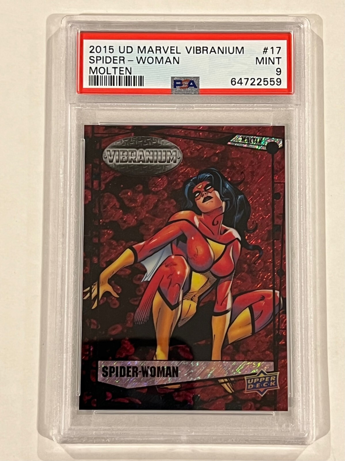 2015 Marvel Vibranium Molten #17 SPIDER-WOMAN 166/299 Graded PSA 9 MINT💕💕💕