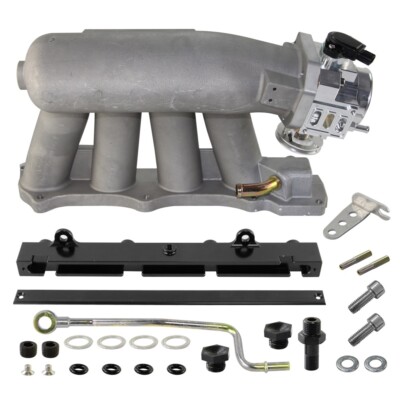 Ansaugkrümmer Kit+Drosselklappengehäuse für Honda Civic Acura TSX K20 K24 Silber
