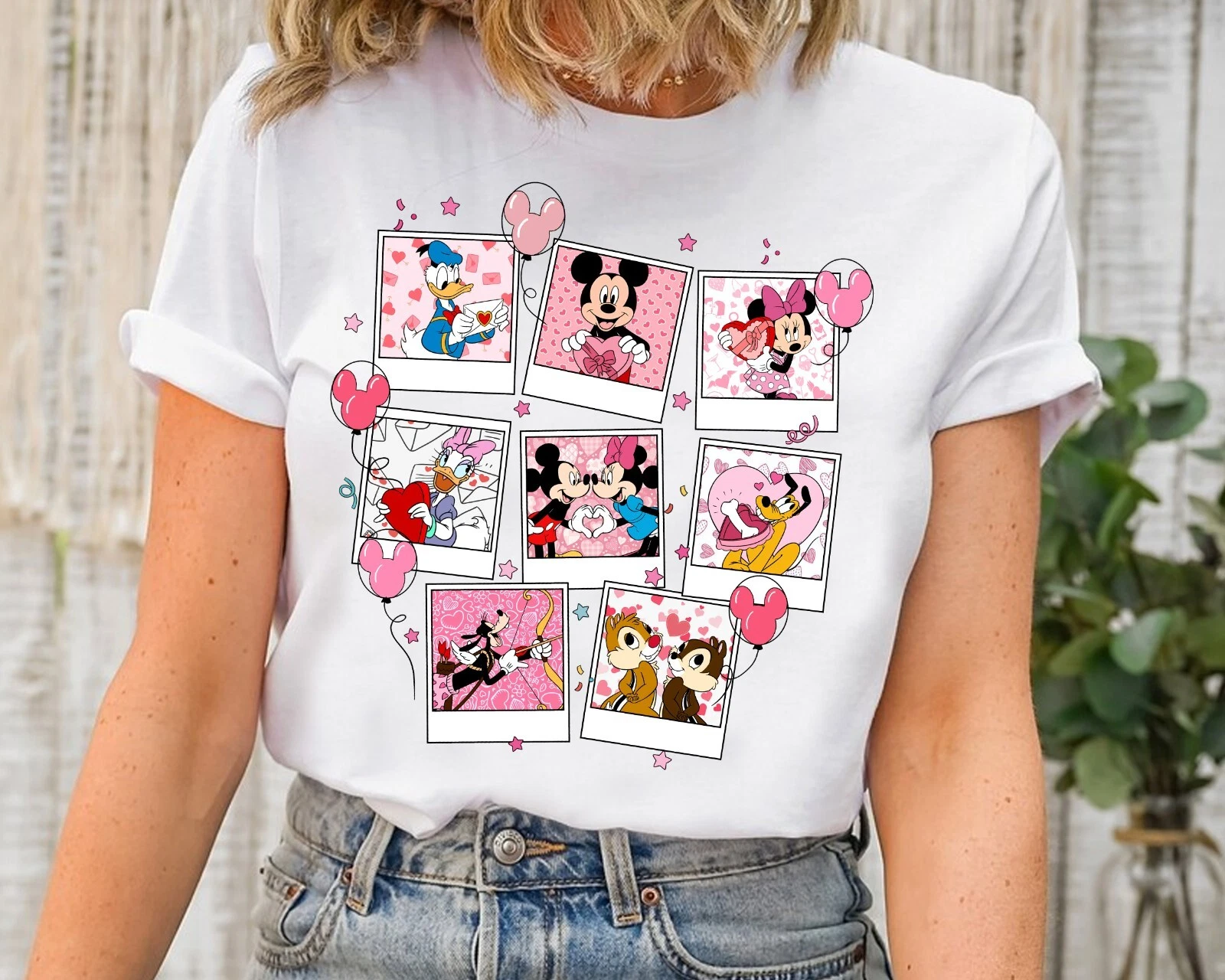 T shirt Disney Topolino e Amici regalo San Valentino unisex adulto bambino 801131