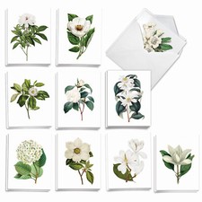 20 Asst'd Sympathy Note Cards w/ Envelopes 10 Designs 2 Each Snow-White Blooms