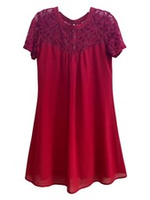 Red Shift Dress Sz Small Party Dress Lace Detail EUC