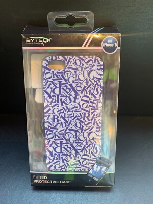NEW BYTECH IPHONE 5 FITTED PROTECTIVE CASE ROYAL BLUE RUBBER CLEAR BEDAZZLED