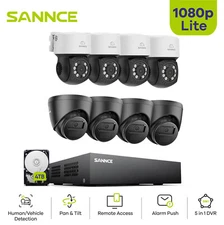  SANNCE 8CH DVR 1080P Pan&Tilt CCTV Security Camera System AI Human Detection